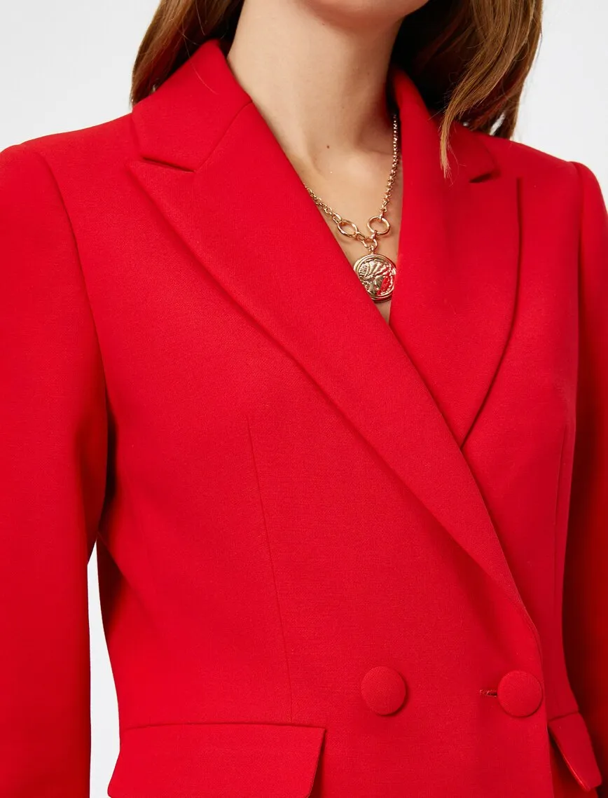 14929 Red Double-breasted Jacket