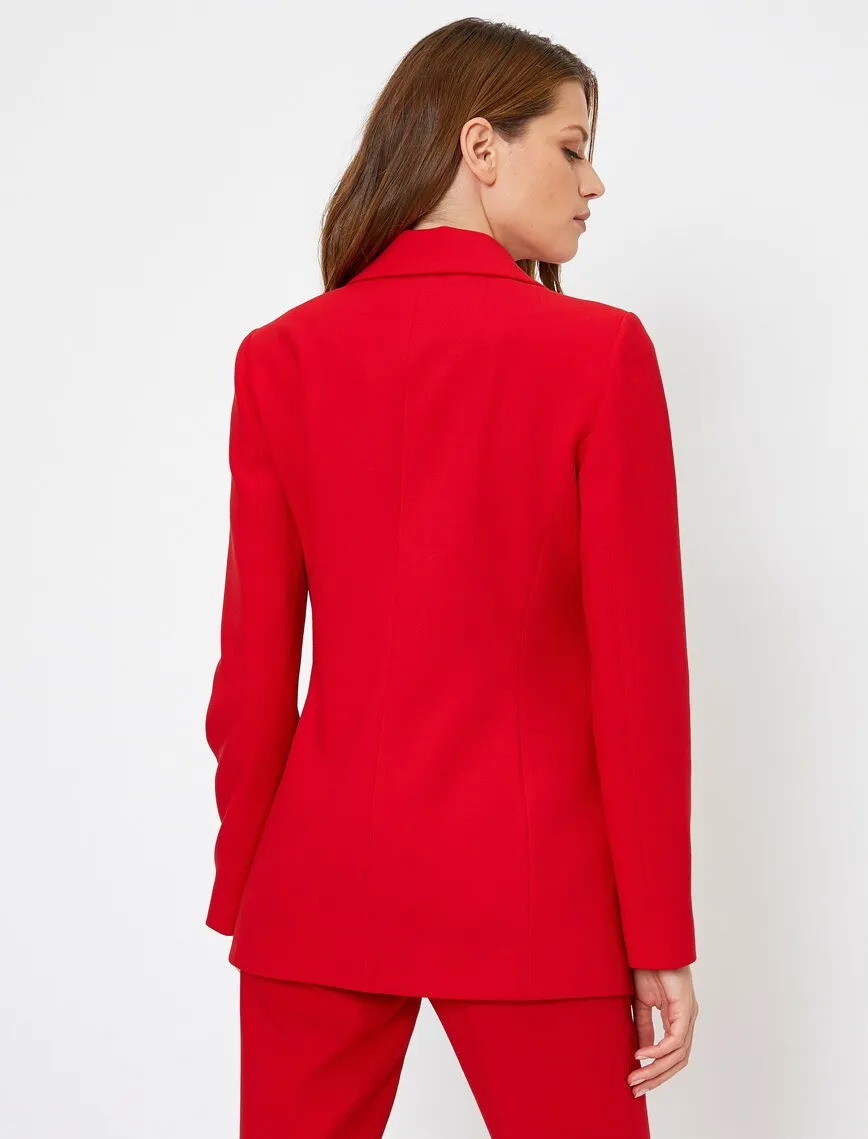 14929 Red Double-breasted Jacket