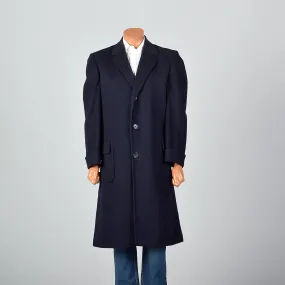 1950s Mens Wool and Cashmere Blend Navy Coat