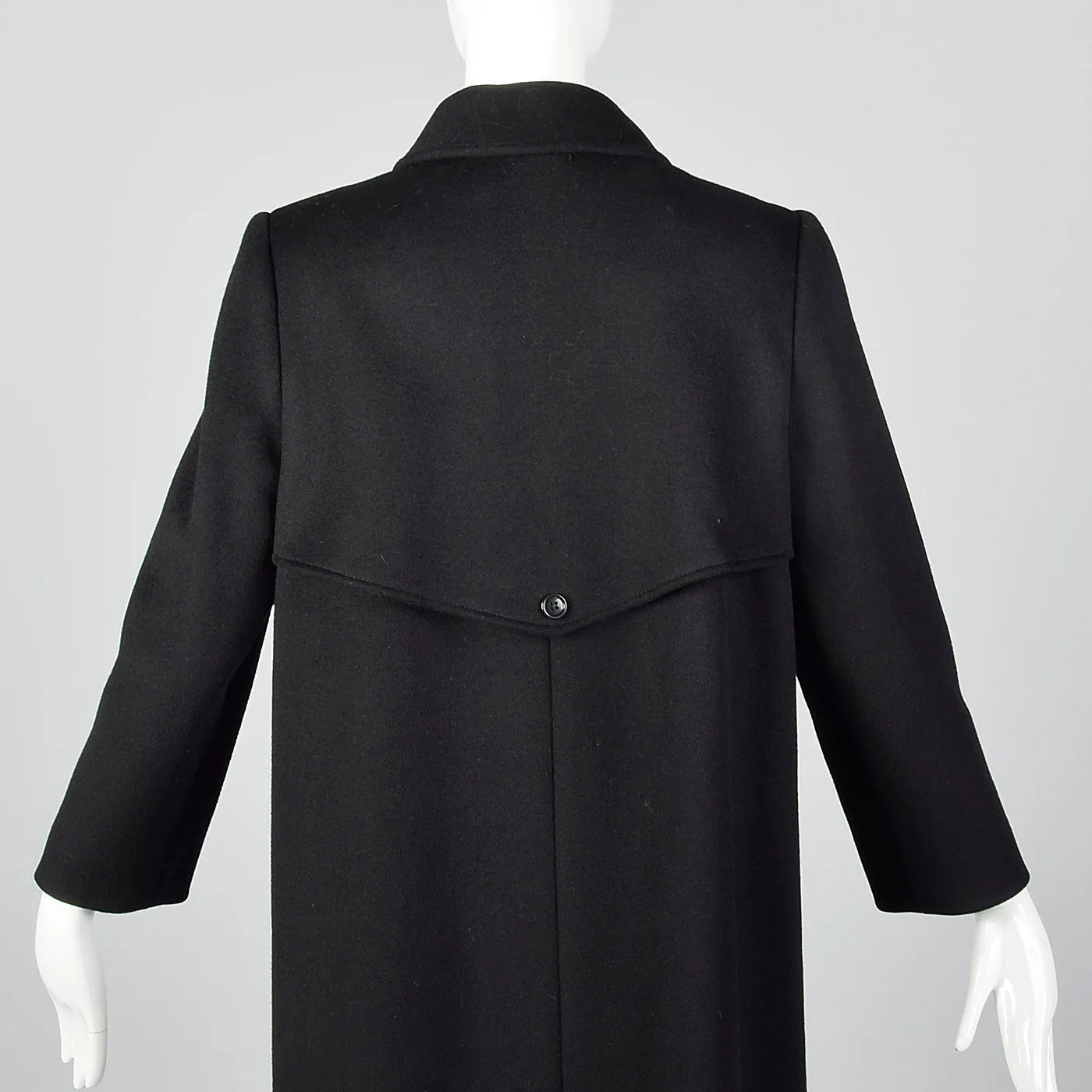 1980s Black Wool Winter Coat
