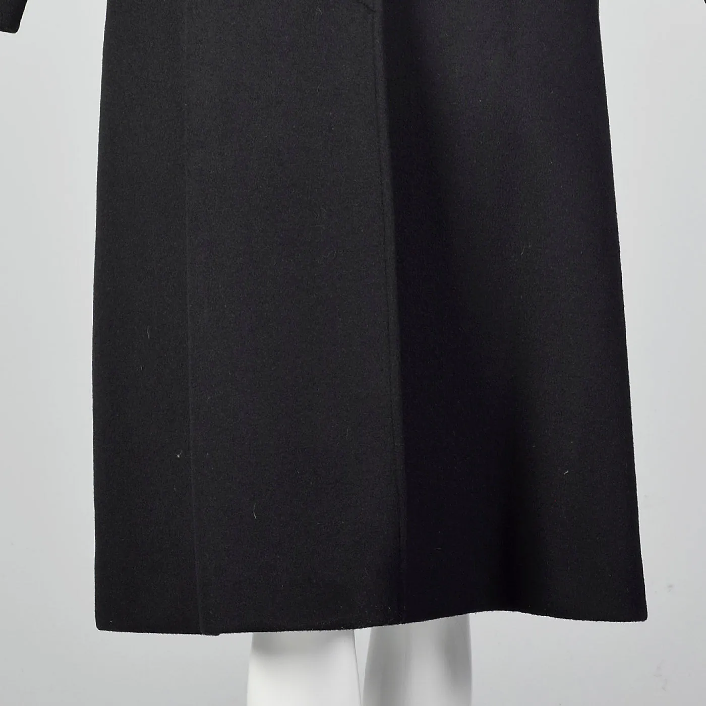 1980s Black Wool Winter Coat