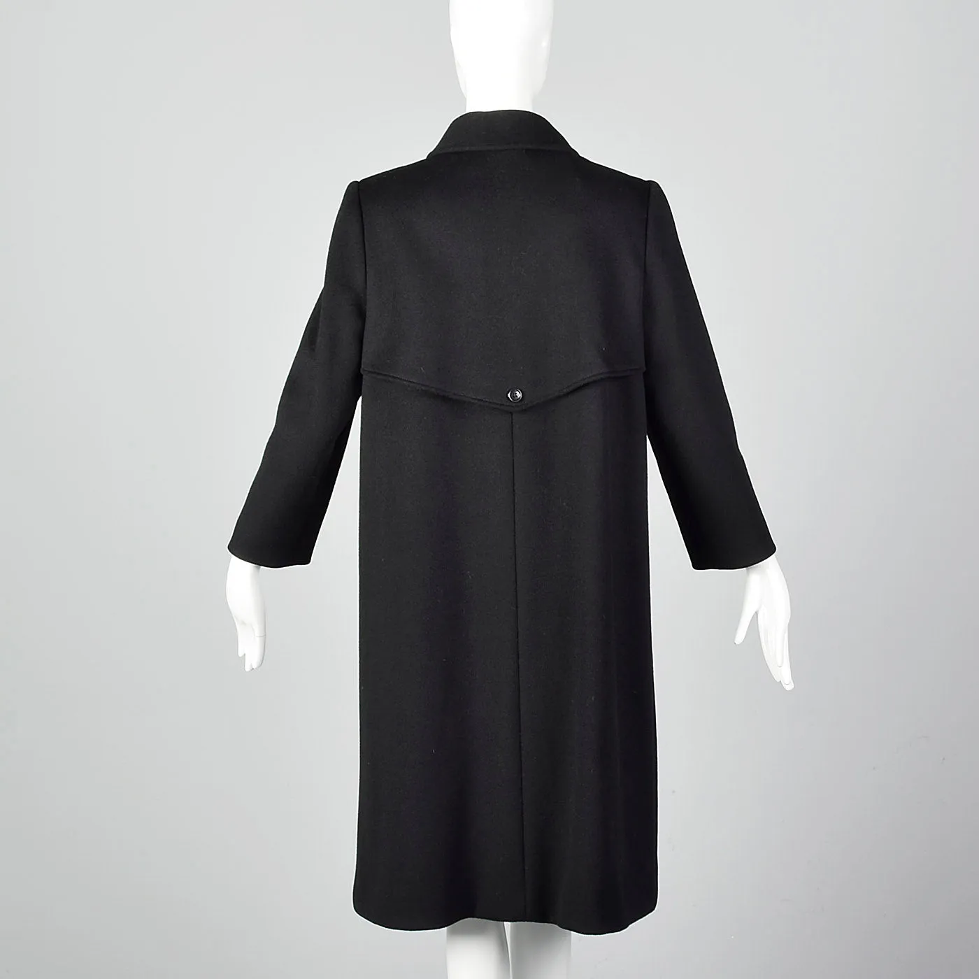1980s Black Wool Winter Coat