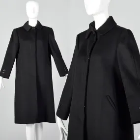 1980s Black Wool Winter Coat