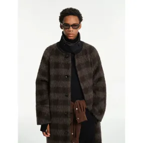 Alpaca Mohair Plaid Coat