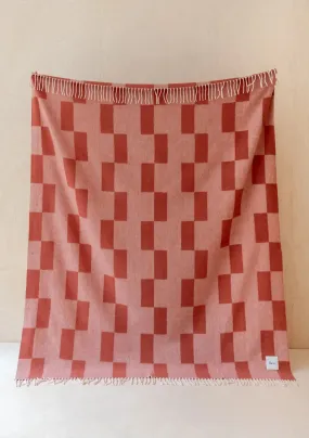Apricot Lambswool Blanket Checker