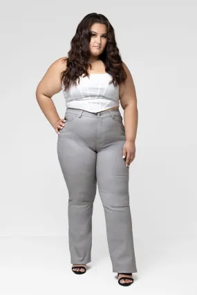 Arya Leather Pants Dusty Grey