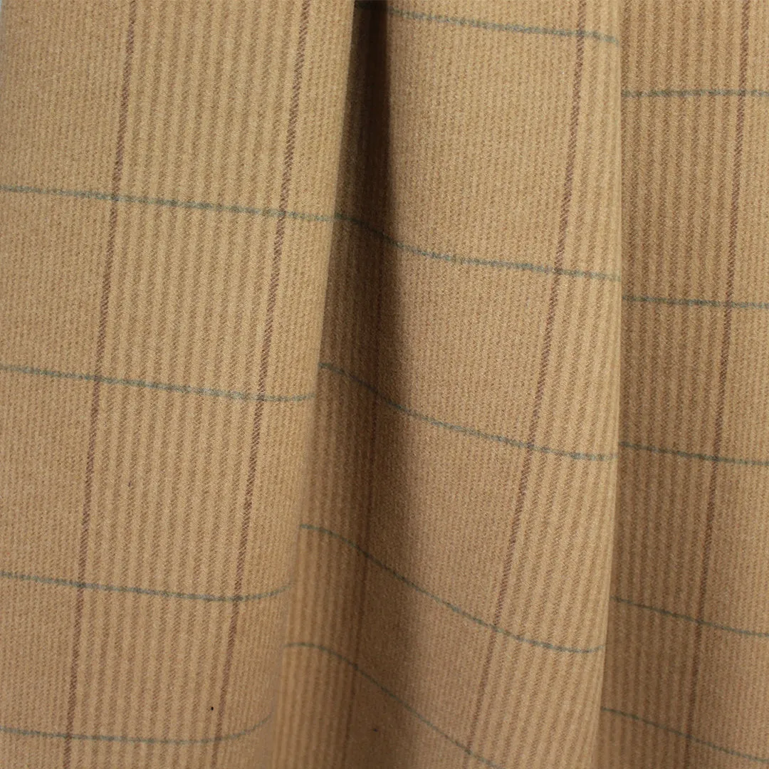 Balenci@ga all-wool plaid double cloth - warm tan