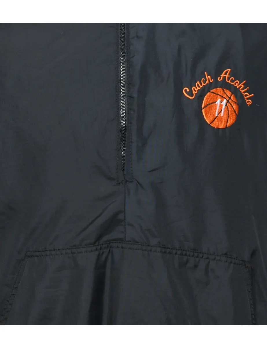 Black & Orange Campbell Design Basketball Bomber Jacket - XL