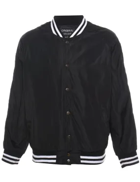 Black & White Contrast Bomber Jacket - L