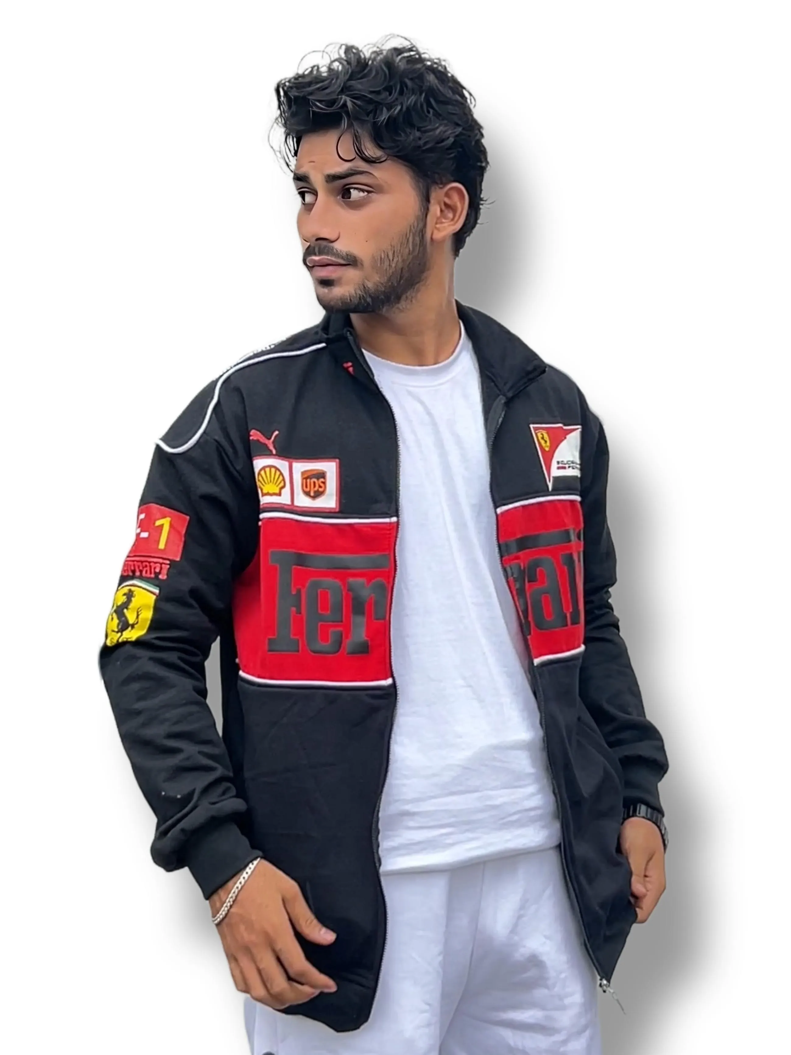 Black Ferrari Jacket Premium Turbo Racer Jacket