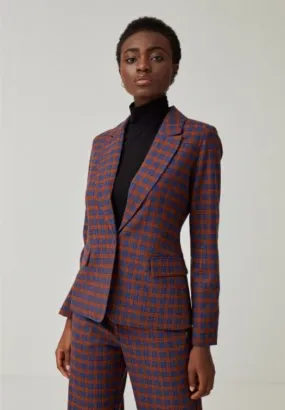Blauwe blazer | Surkana fitted American jacket blue