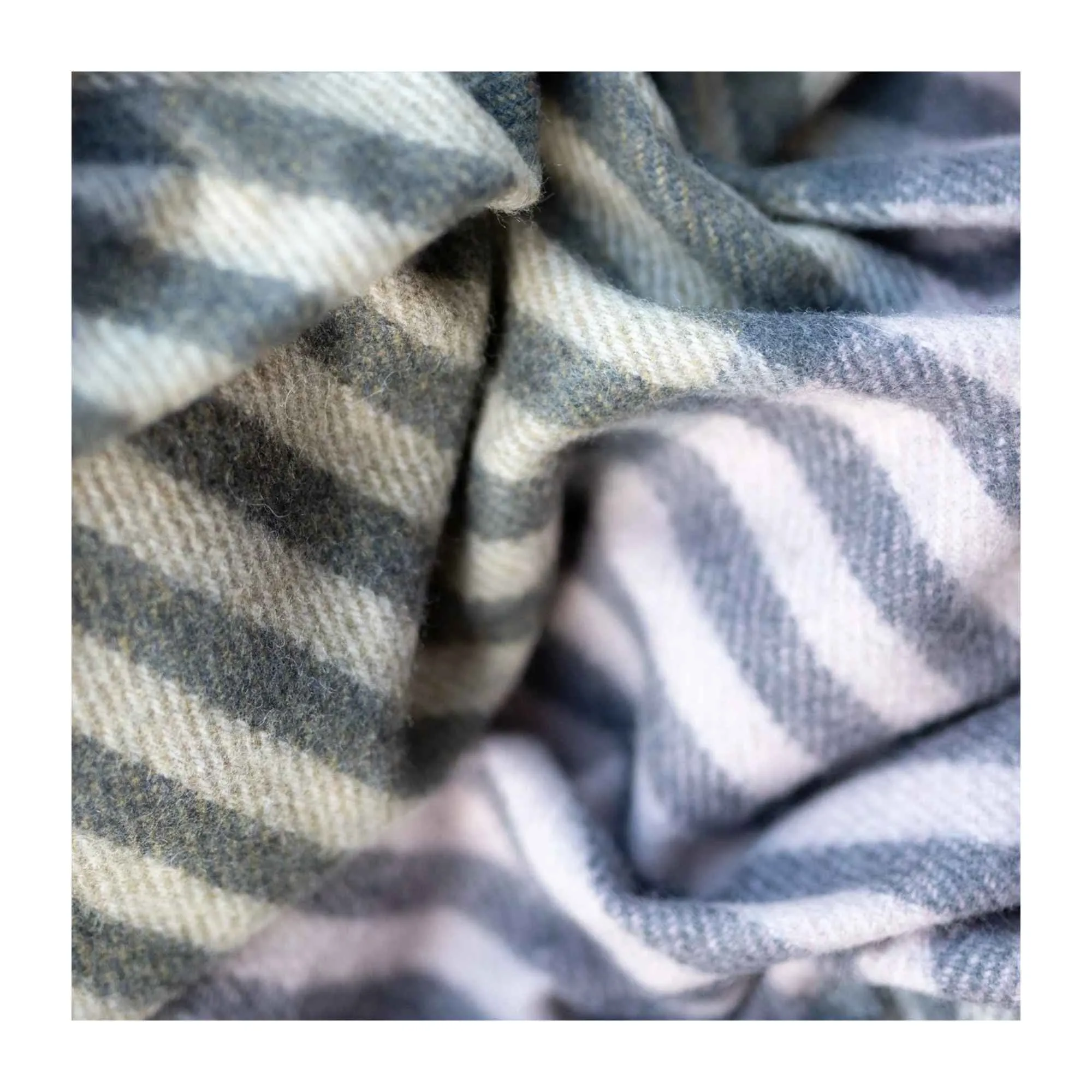 Blush Linear Check Recycled Wool Blanket