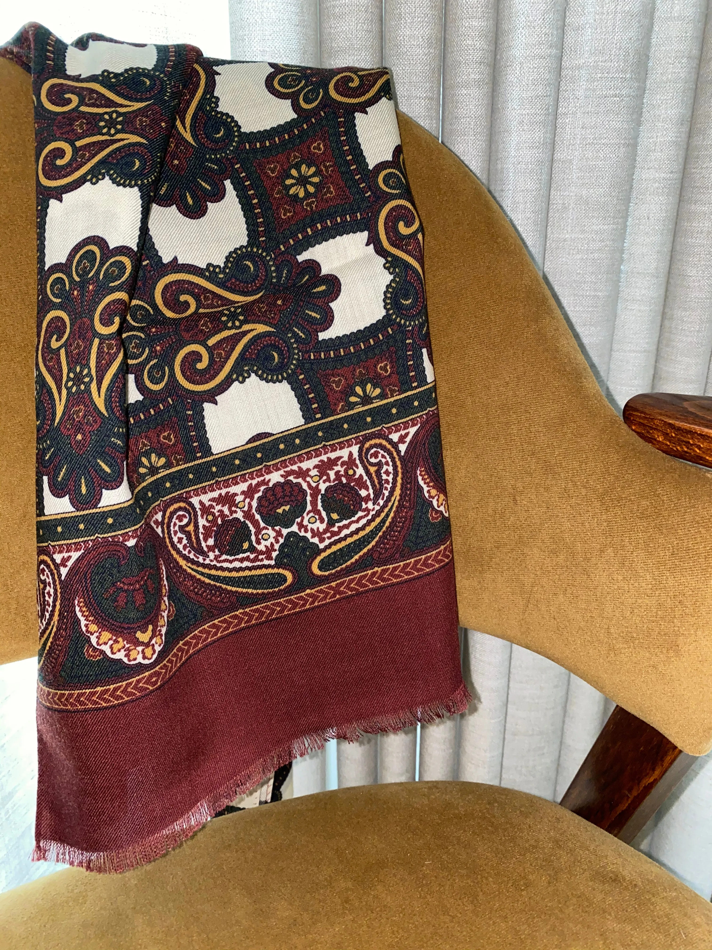Burgundy Paisley Grande Scarf