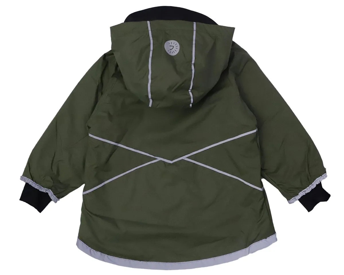 Calikids Fleece-lined Rain Jacket Olive
