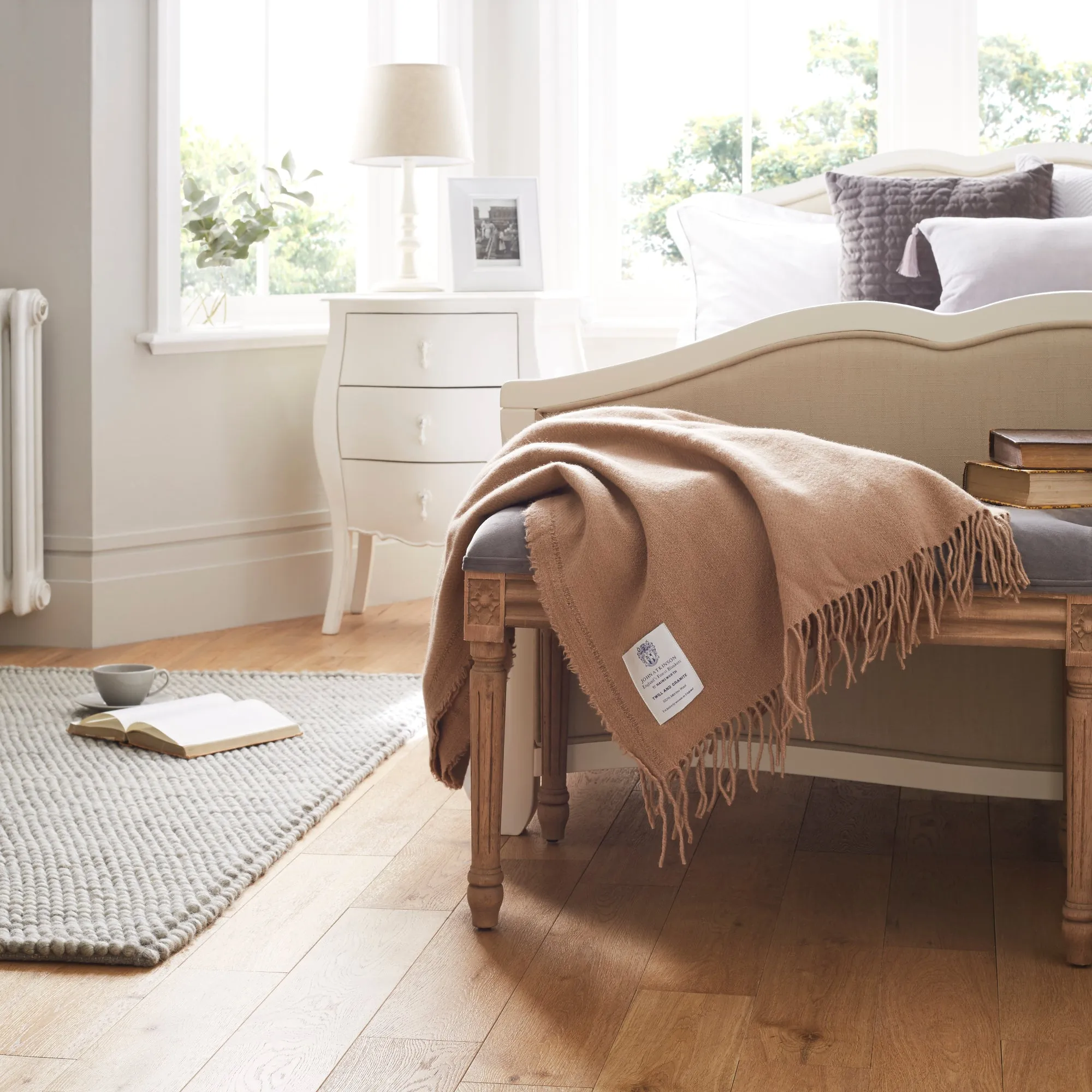 Camel Pure Merino Wool Throw