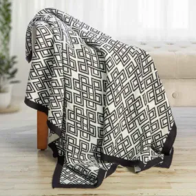 Celtic Heritage Wool Throw Blanket - Navy