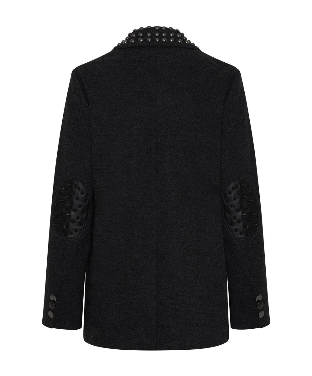 CHARCOAL STUDDED BLAZER