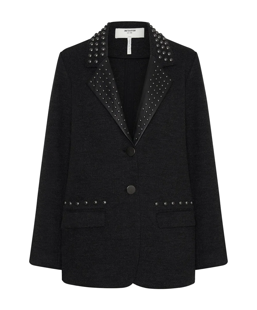 CHARCOAL STUDDED BLAZER