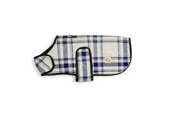 Chilly Dog Grey and Blue Plaid Coat