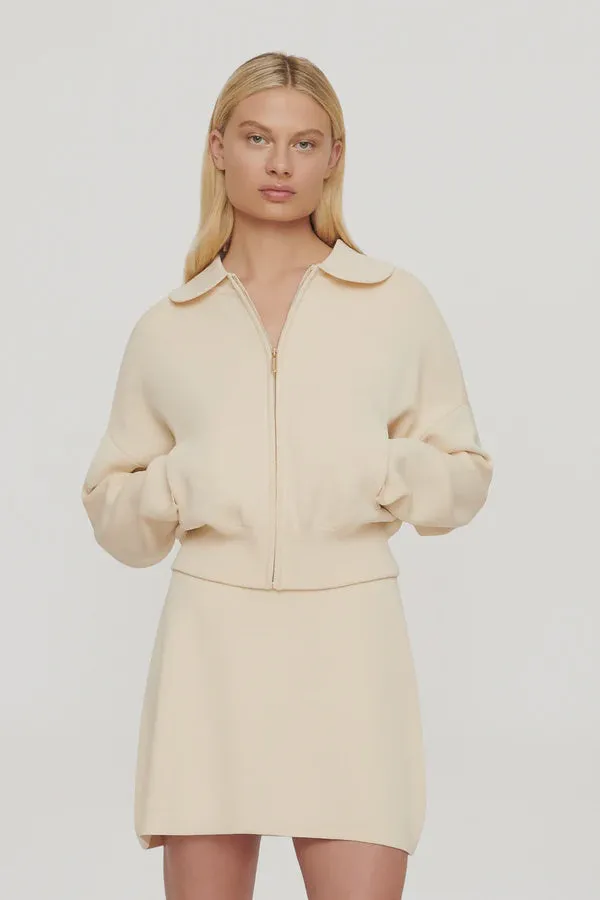 Clea - Carlos Crepe Knit Bomber - Butter