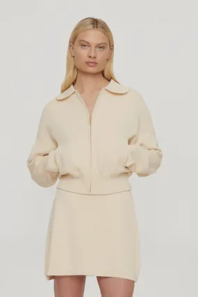 Clea - Carlos Crepe Knit Bomber - Butter