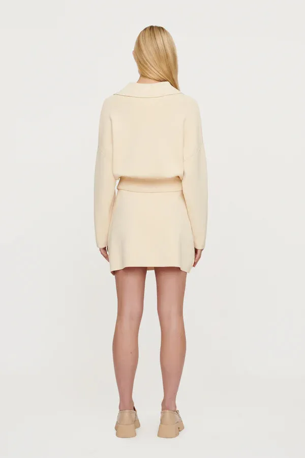 Clea - Carlos Crepe Knit Bomber - Butter
