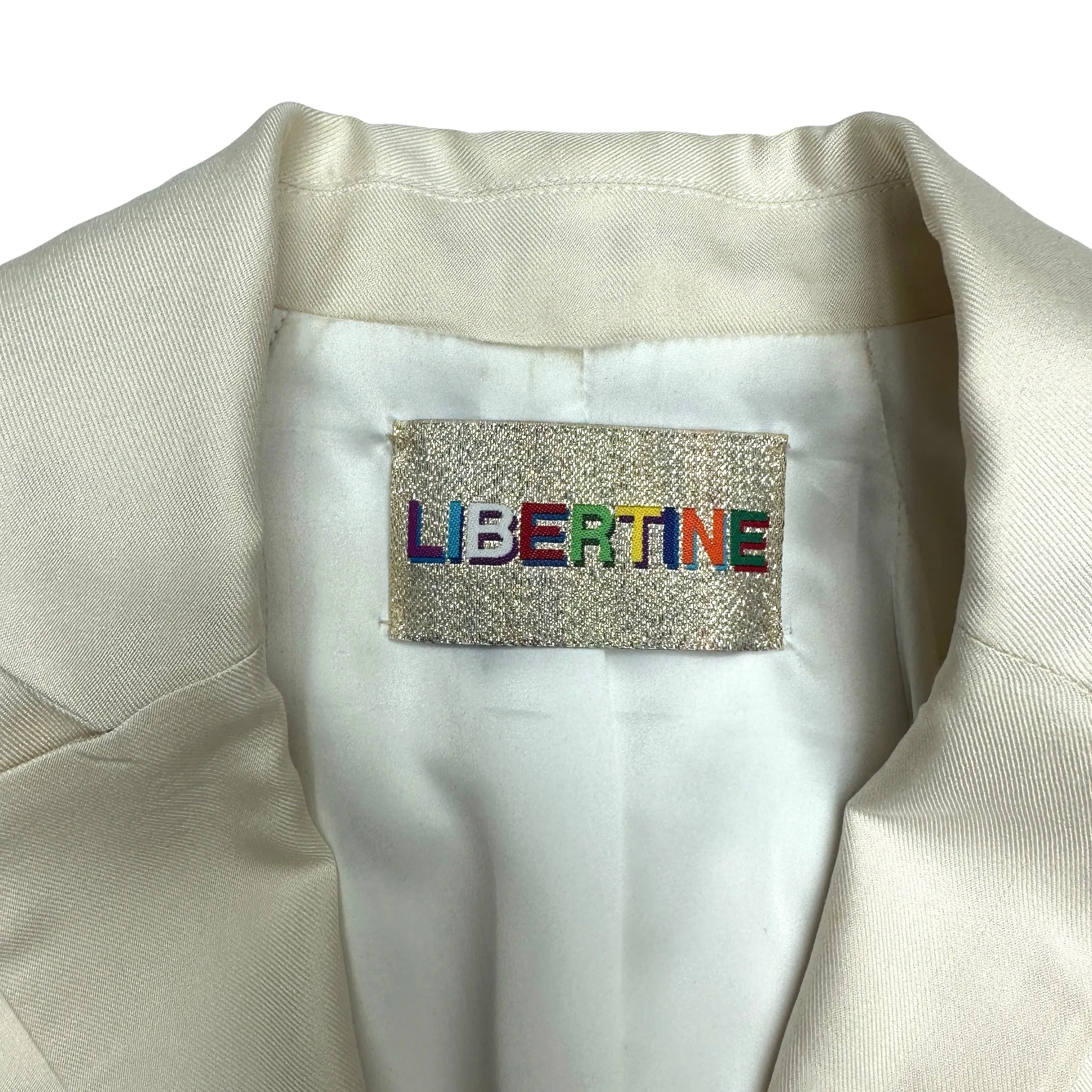 Cream Blazer w/Beads and Patches - M