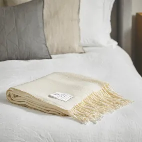 Cream Pure Merino Wool Throw