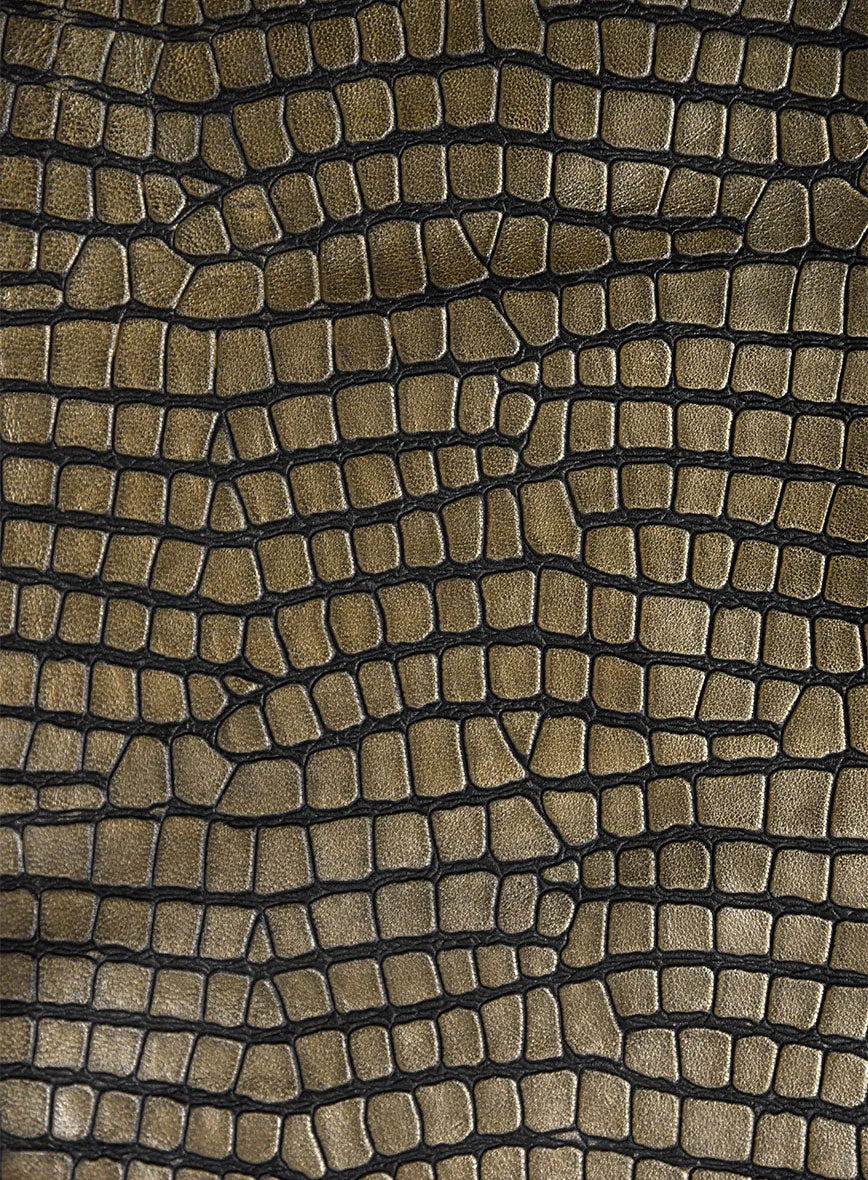 Croc Antique Gold Western Leather Blazer