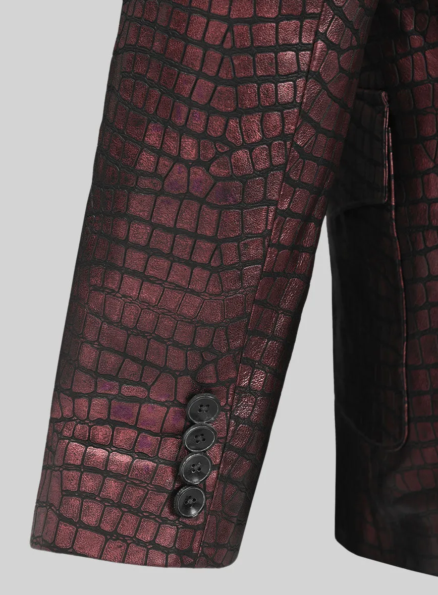 Croc Antique Rose Western Leather Blazer