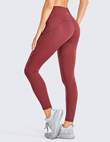 CRZ YOGA Women's Naked Feeling Workout Leggings 25 Inches - High Waisted Yoga Pants with Side Pockets Savannah