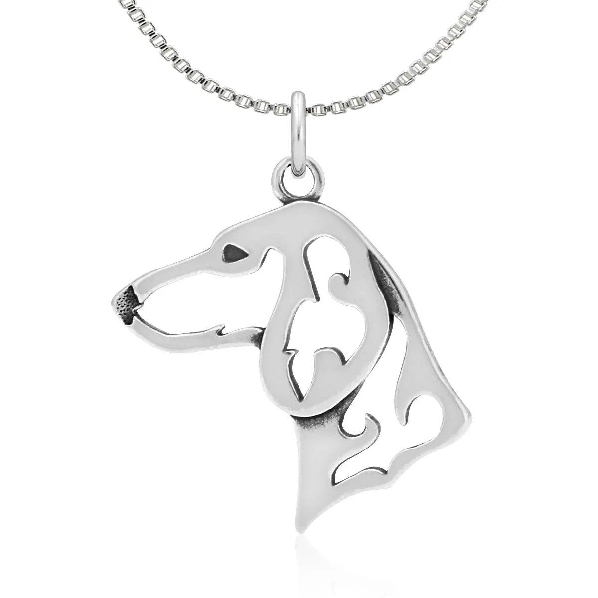 Dachshund Necklace in Sterling Silver, Smooth Coat
