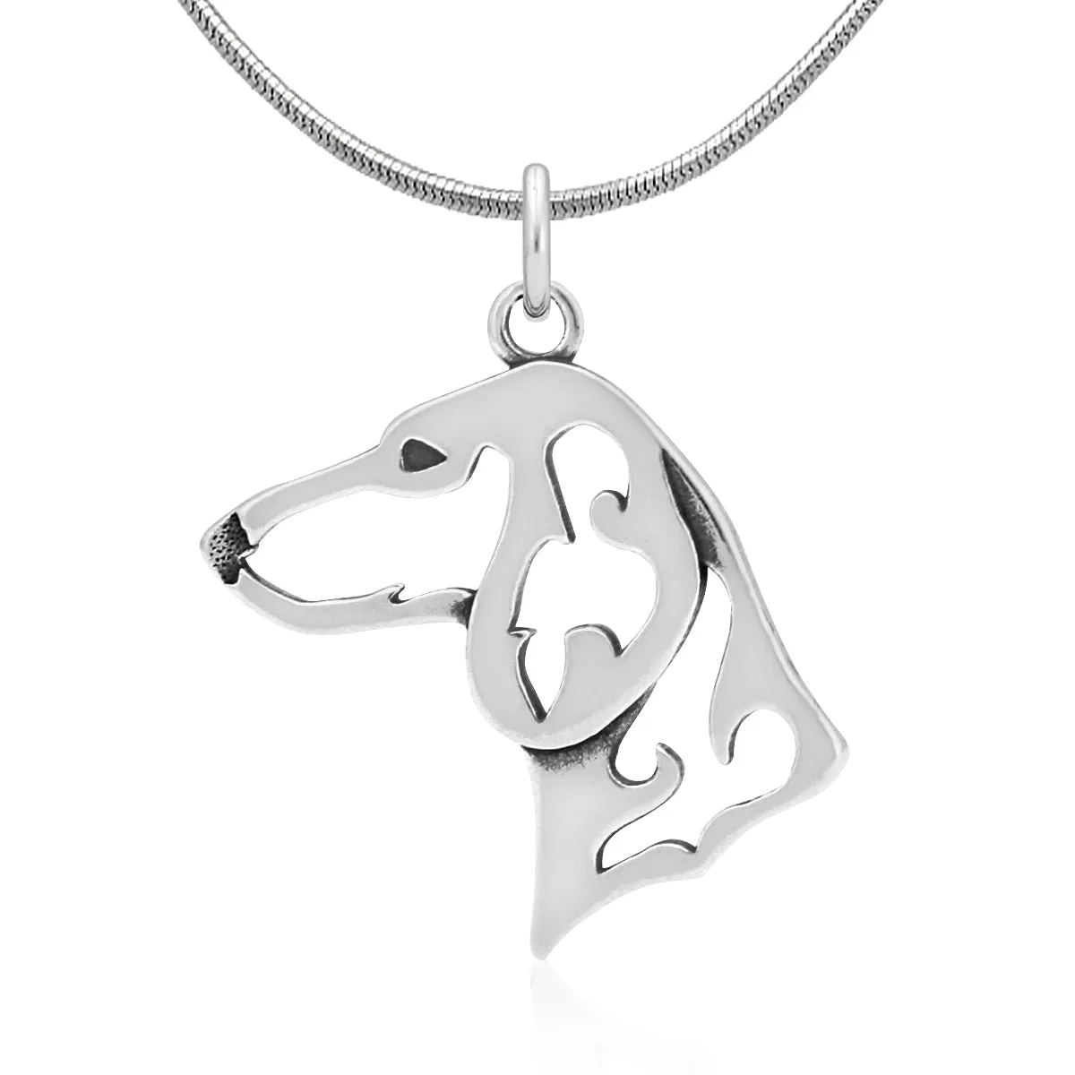 Dachshund Necklace in Sterling Silver, Smooth Coat