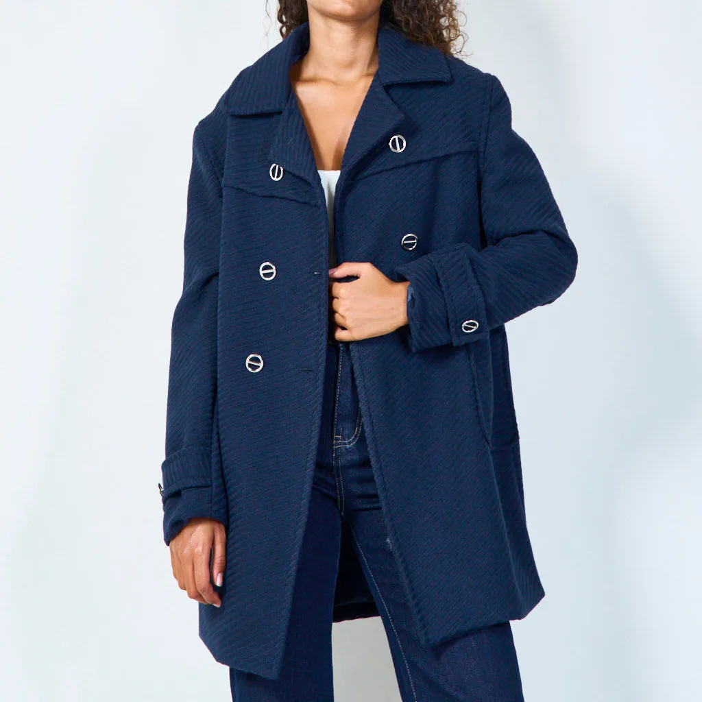 Double-breasted wool coat wholesale