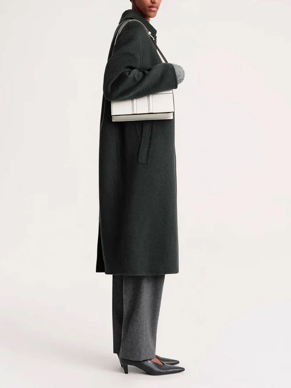 Double-faced melange coat