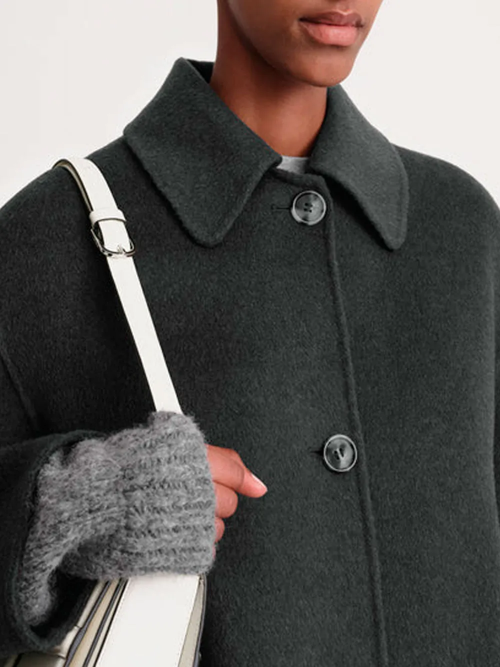 Double-faced melange coat