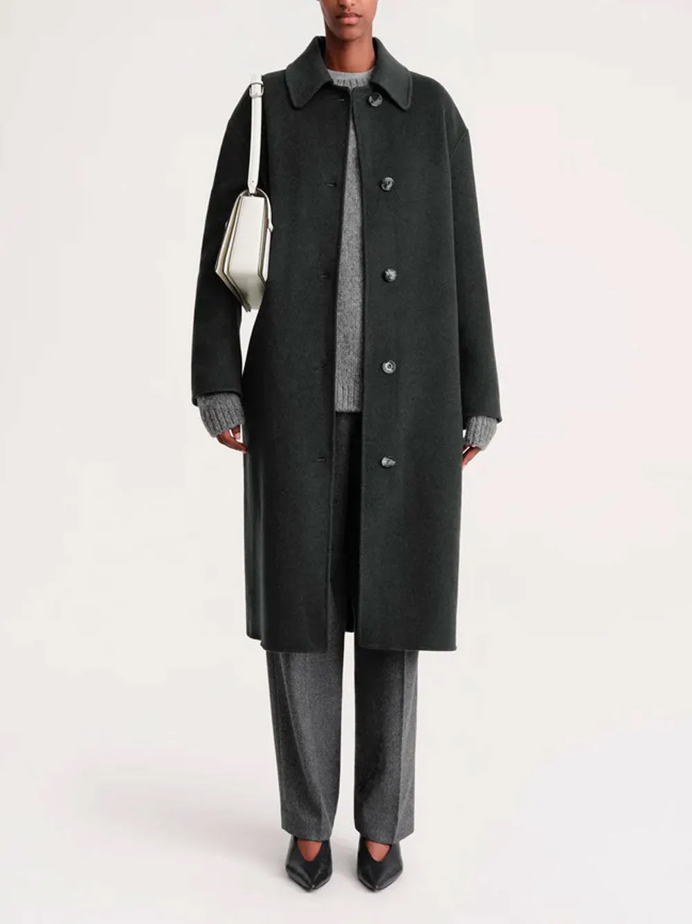 Double-faced melange coat