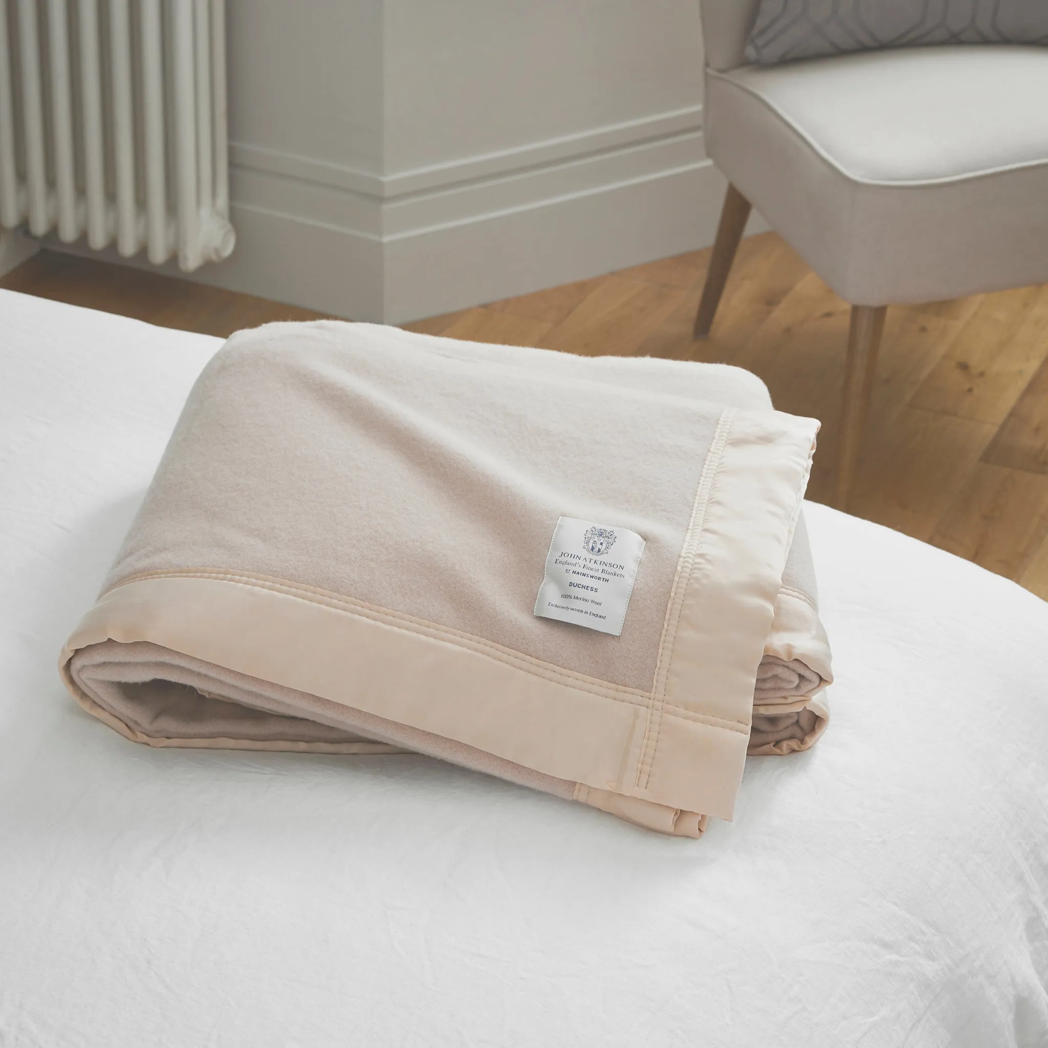 Duchess Champagne Merino Wool Blanket by John Atkinson