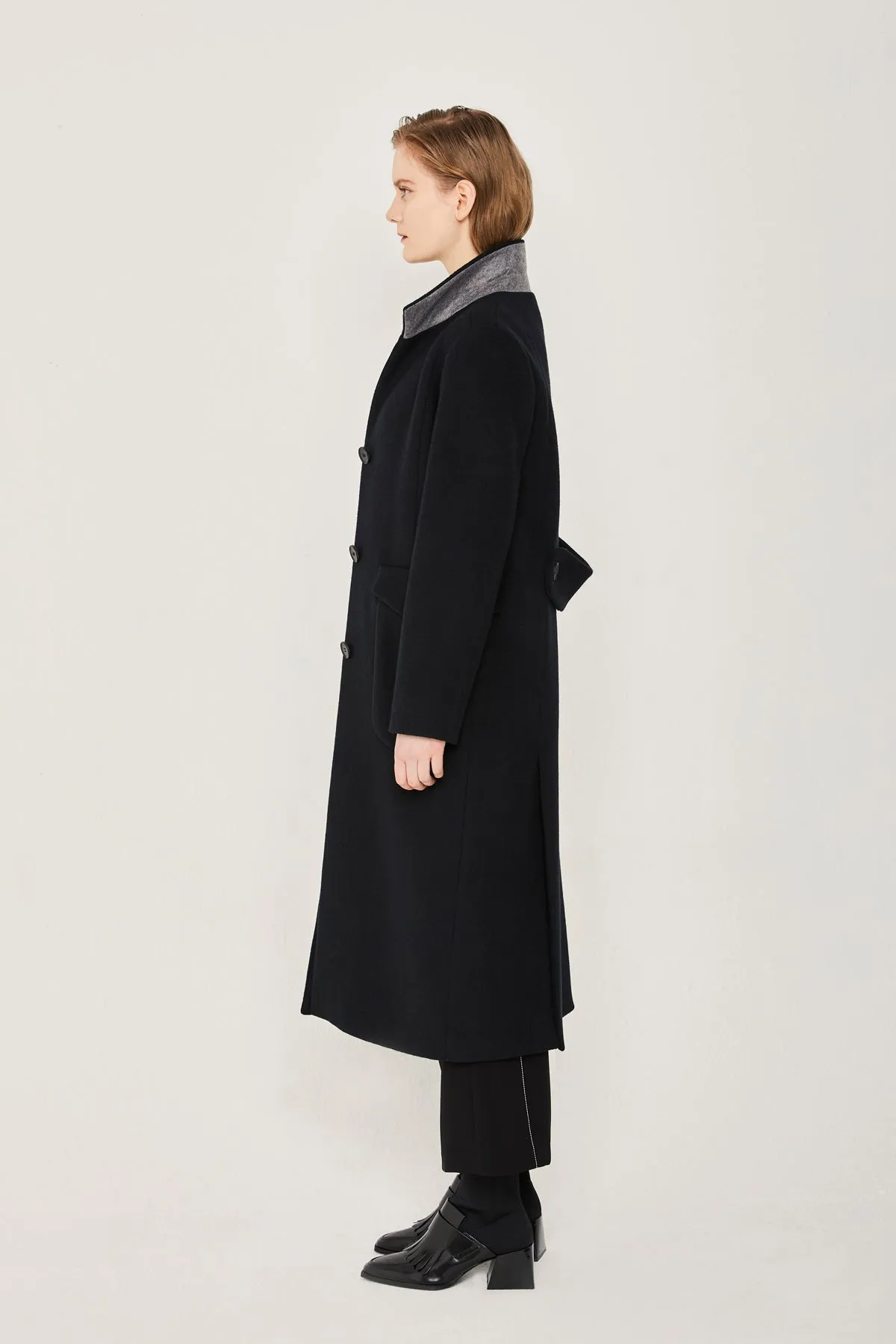 ECLIPSE POCKET CASHMERE WOOL COAT