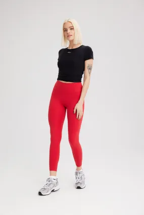 EKJ Vivid Seamless Contour Leggings in Radiant Red