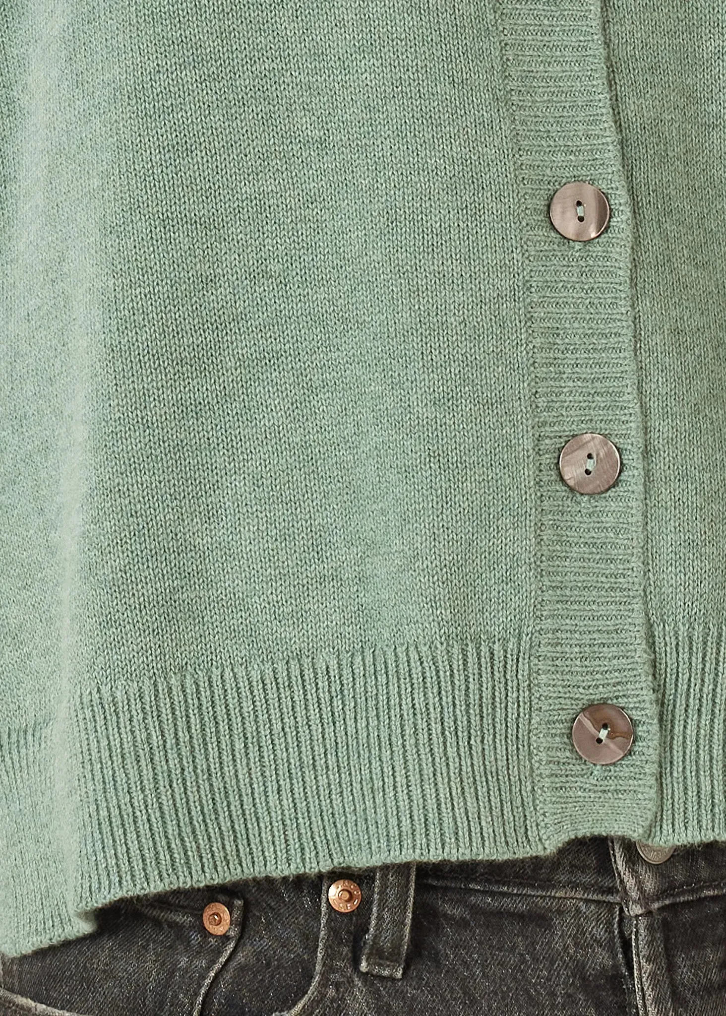 Essential Button Knitted Vest - Moss