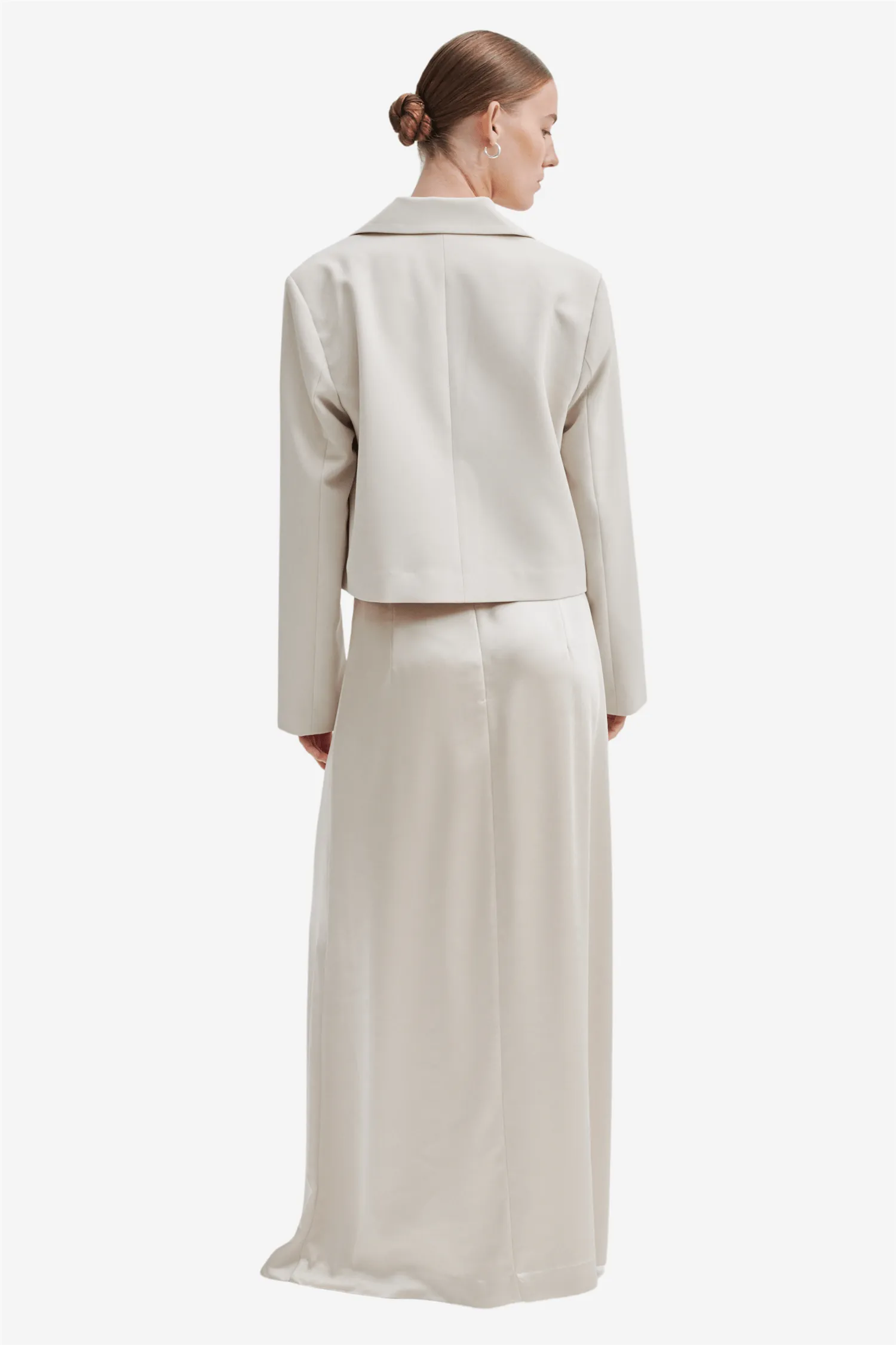 Evie Cropped Blazer Pumice Stone
