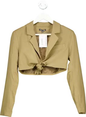 Fashion Nova Khaki Tie Front Blazer UK S