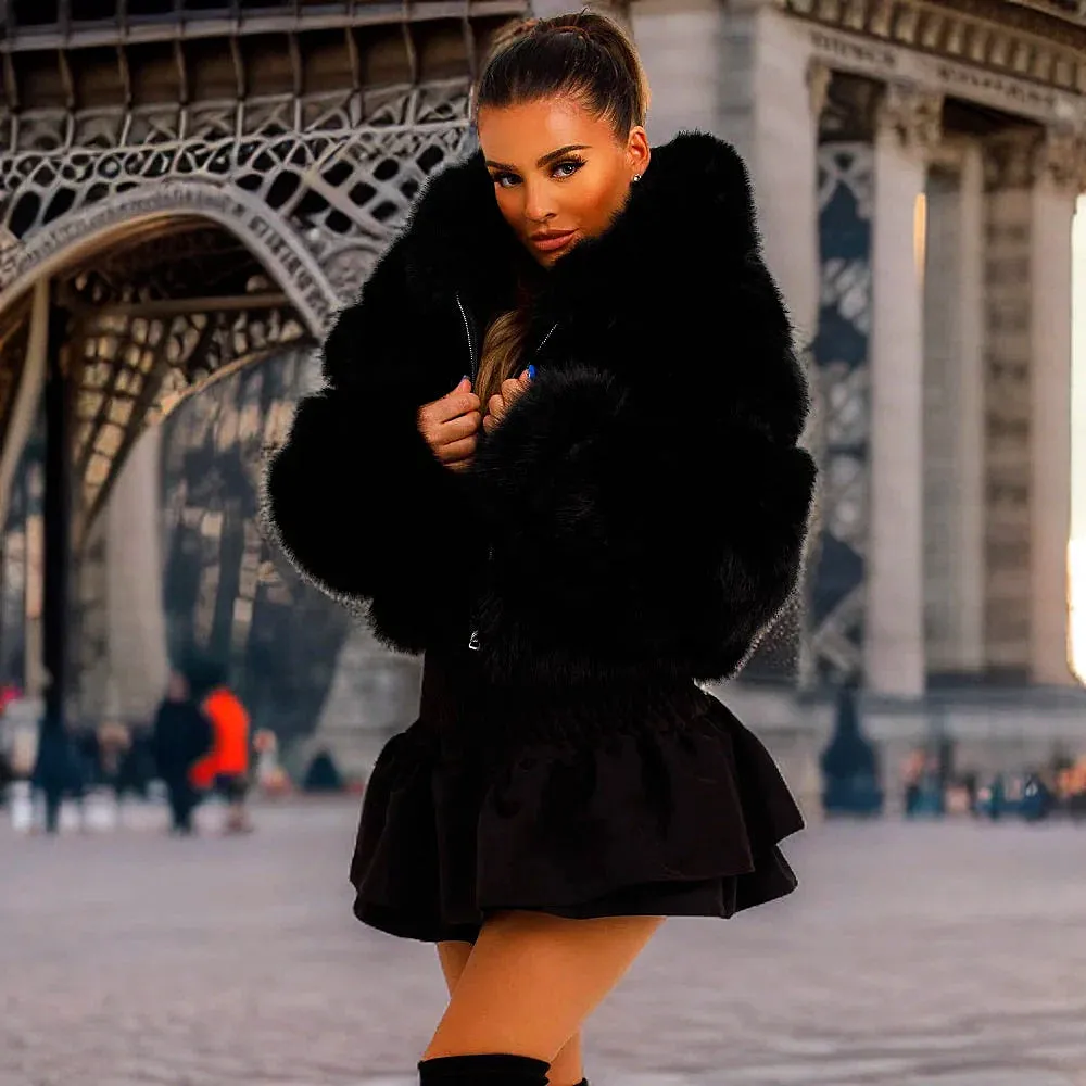 Fluffy Short Faux Fur Coat