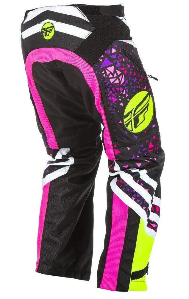 Fly Racing Kinetic Women's Neon Pink/Hi-Viz Yellow Over-The-Boot Motocross Pants