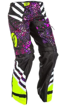 Fly Racing Kinetic Women's Neon Pink/Hi-Viz Yellow Over-The-Boot Motocross Pants