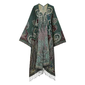 Forest Green Paisley and Polka Dot Kimono Coat ONLY ONE AVAILABLE