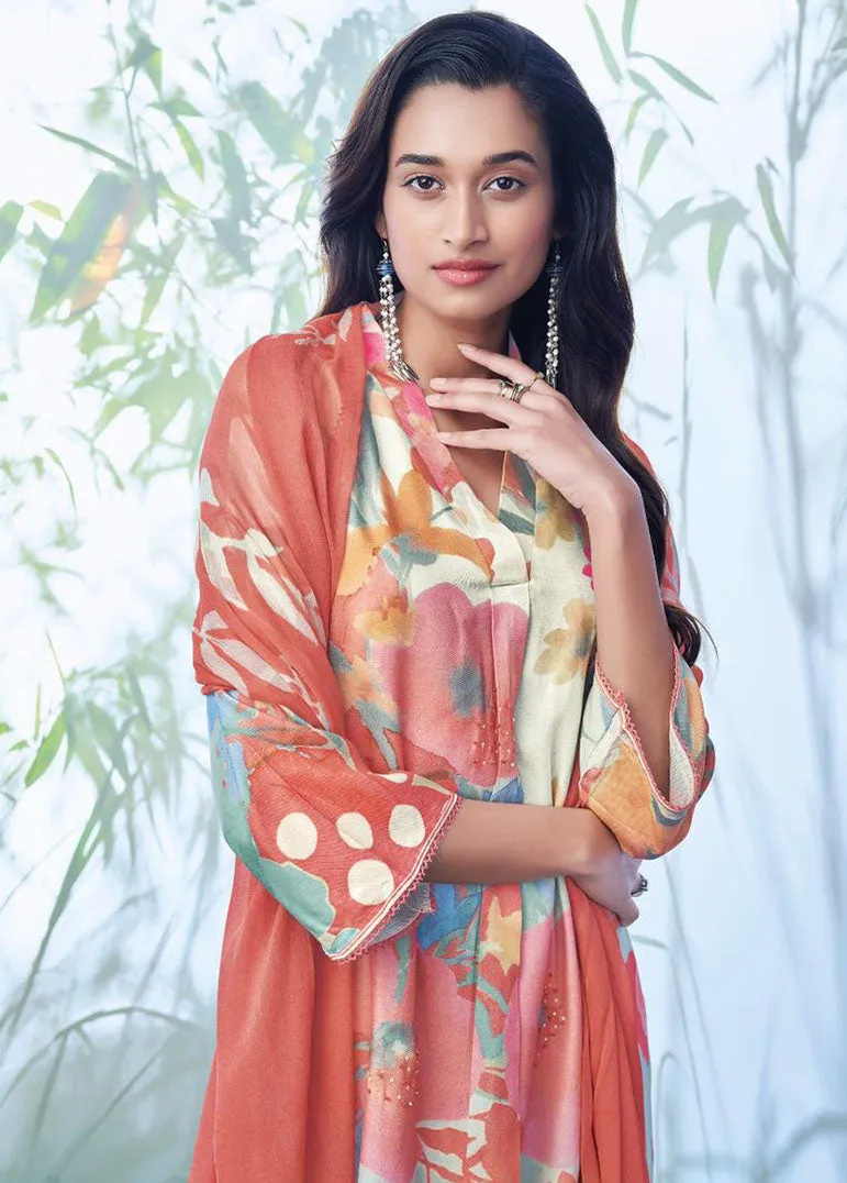 Ganga Unstitched Woolen Pashmina Winter Suit Dress Material for Women