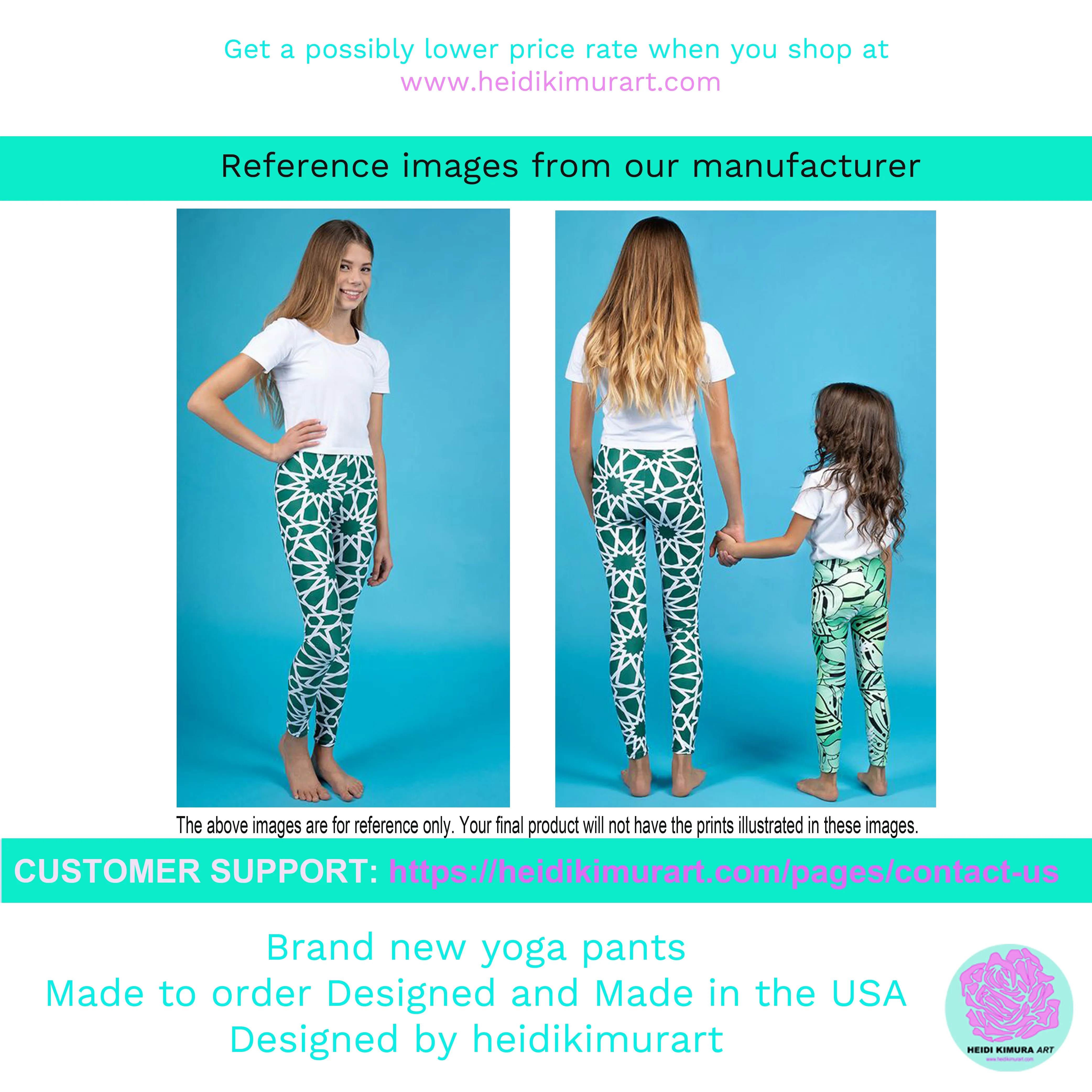 Girl Bottoms Winter Essentials Black Tiger Stripe Print Youth Leggings, Made in USA/EU