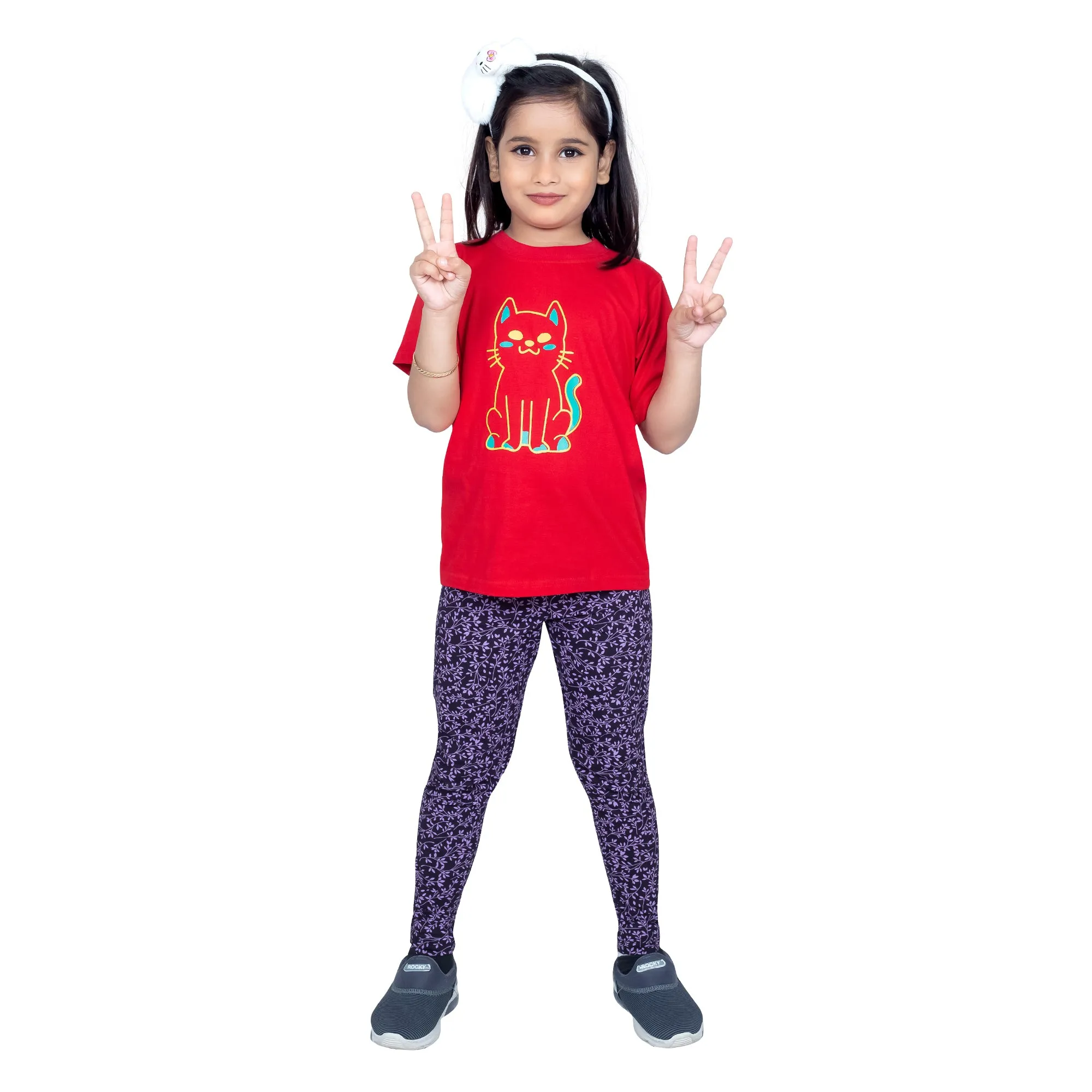 Girls Black Regular Legging